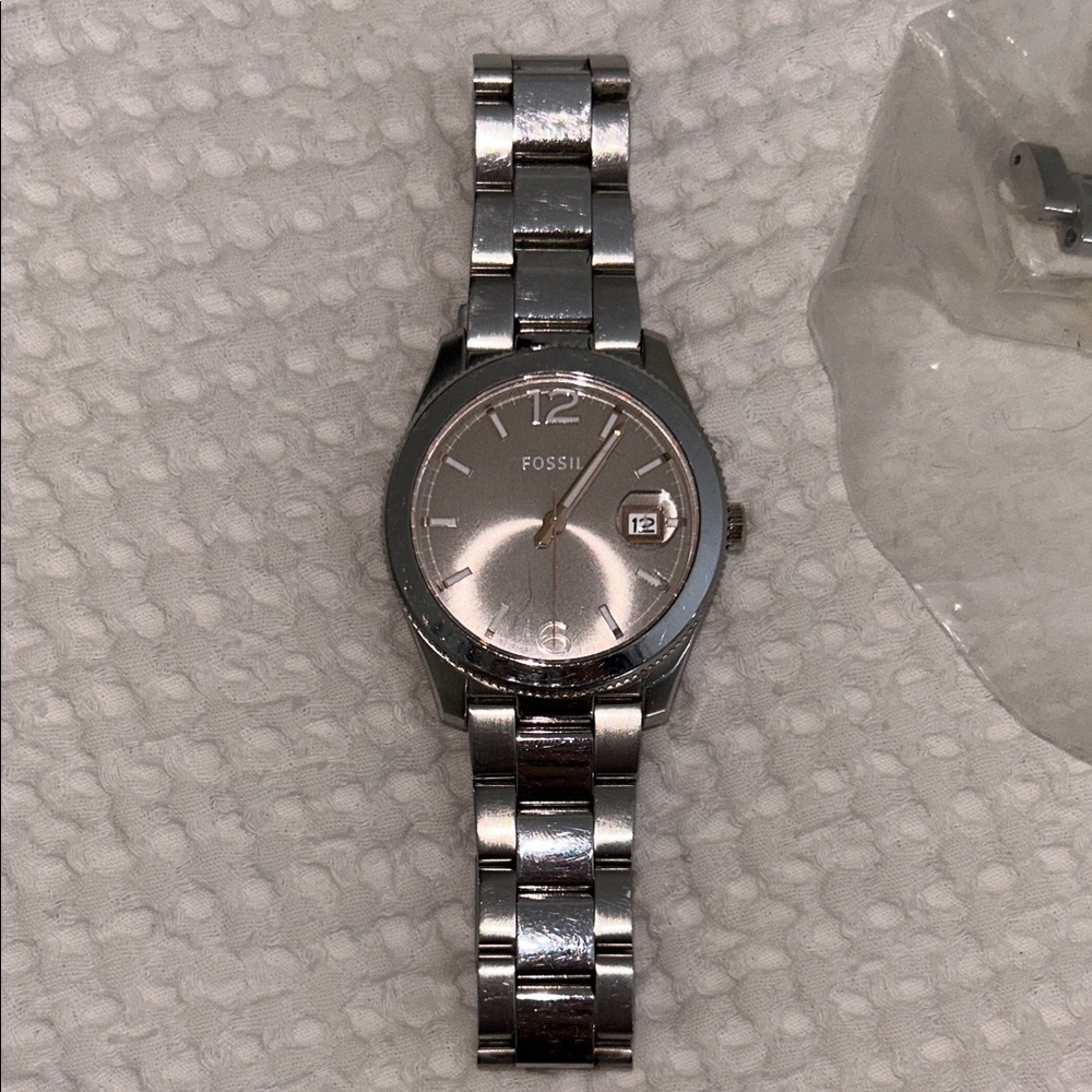 Fossil Silver Stainless Steel Bracelet Watch with extra links